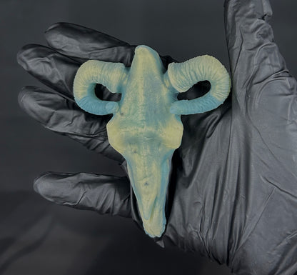 Lagoon Ram Skull Squishy- Green & Gold