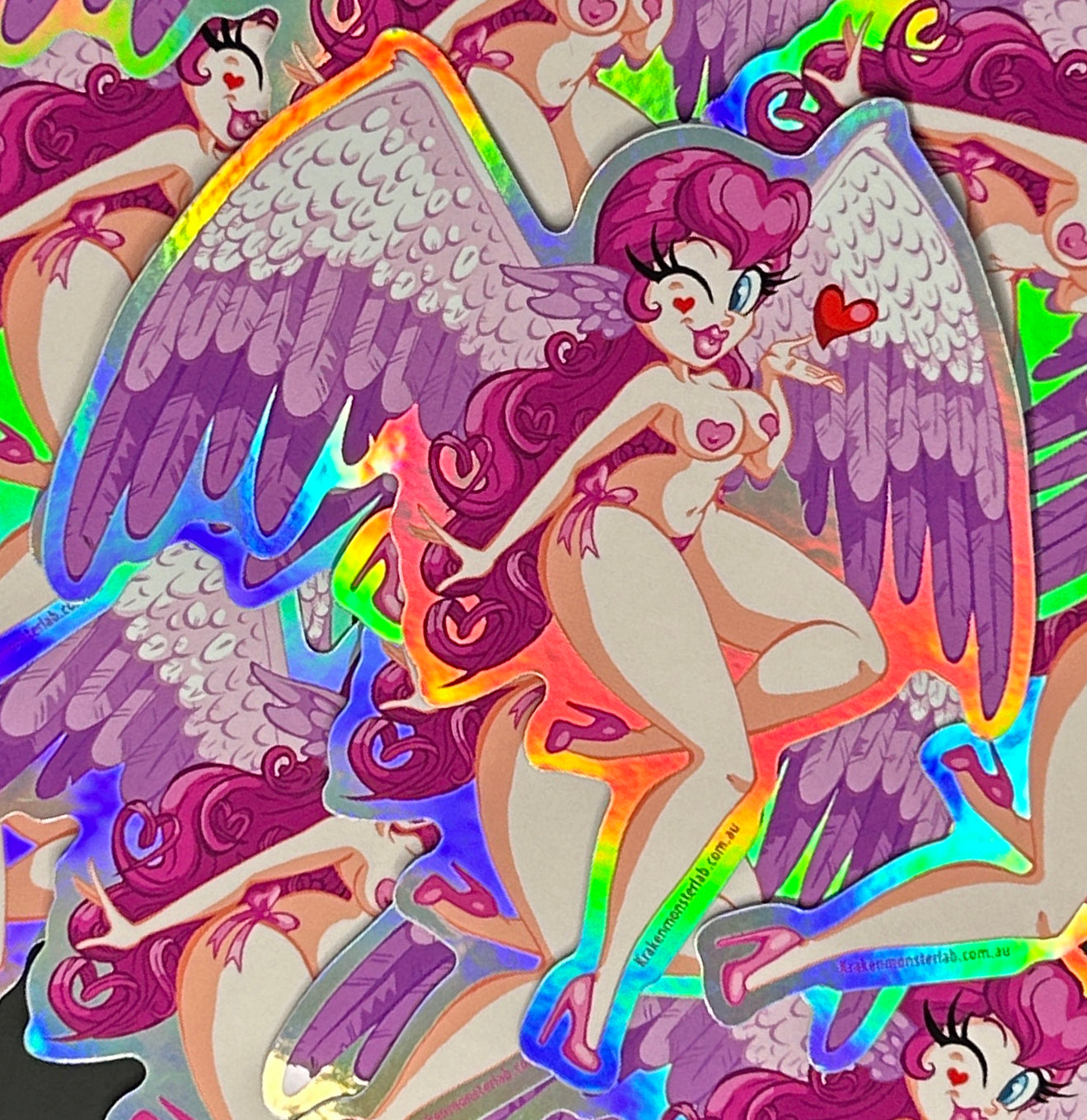 Sweet Heart Angel Holographic Sticker